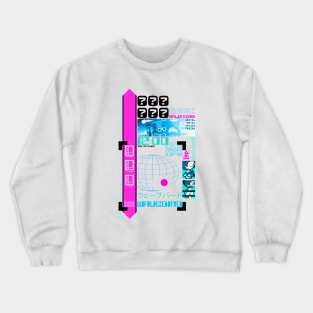 Y2K White Neon Wavebird Crewneck Sweatshirt